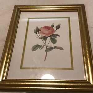 SOLD Vintage Elegant Rose Picture Frame Rose Artwork Accents Final Sale